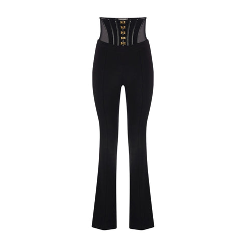 Pantalone Donna con ganci dorati e zip invisibile